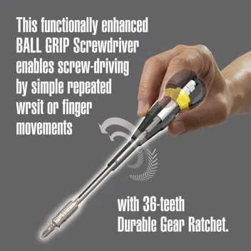 Vessel Ball Grip Ratchet Interchangeable Screwdriver