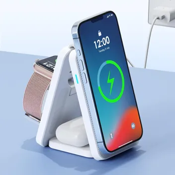 Kixuny 3-in-1 Wireless Charging Station w/ 18W USB Adapter (for iPhone