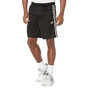 Essentials Pique 3-Stripes Training Shorts (Black/White)