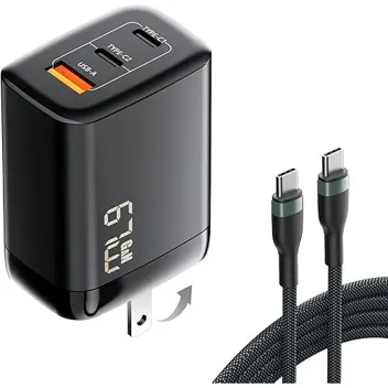 67W 3-Port USB GaN III Wall Charger with 100W USB-C Cable