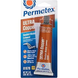 Permatex 81878 Ultra Copper Maximum Temperature RTV Silicone Gasket Maker, 3 oz. Tube