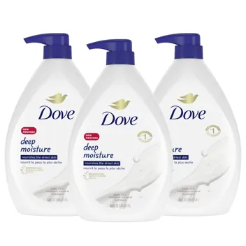 3-Pk 30.6-Fl-Oz Body Wash w/ Pump Deep Moisture Skin Cleanser