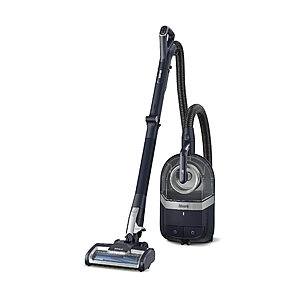 Shark CZ351 Bagless Pet Canister Vacuum w/ Self-Cleaning Brushroll & PowerFins (Navy & Silver)