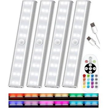 Rechargeable 48-LED 15 Color Under Cabinet Lights