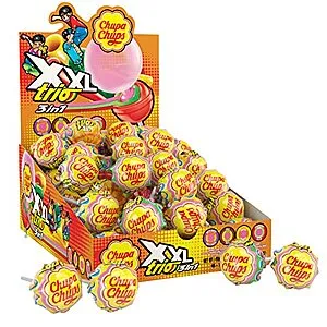 [S&S]: 48-Count XXL Trio Bubble Gum Filled Lollipops