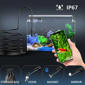 Caupureye AN112 HD USB Endoscope Snake Camera w/ 8 Adjustable Lights