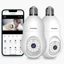 2K 4MP 360 WiFi Bulb Security Camera