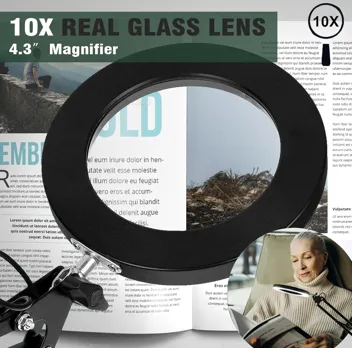 2-in-1 20" 1800LM 10x Magnifying 72-LED Desk Lamp (3 Color Modes)