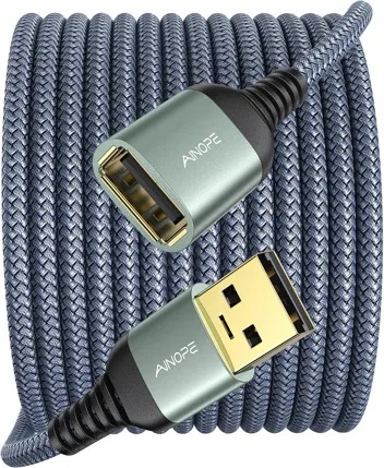 Ainope 10ft USB 3.0 Male to Female Braided Extension Cable