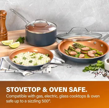 Gotham Steel Non Stick Ceramic Pots and Pans Set (15-Piece)