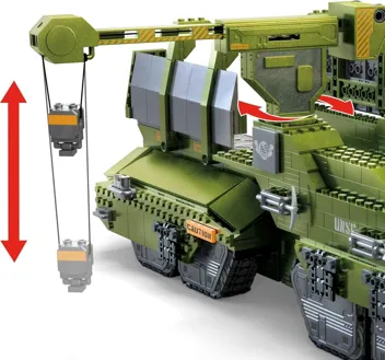 MEGA Halo Toys Building Set for Kids, Unsc Elephant Sandnest Tank with 2041 Pieces, 5 Poseable Micro Action Figures and Accessories