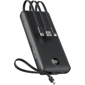 Portable Charger with Built-in Cables