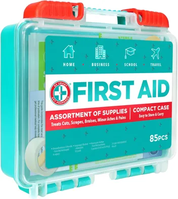 Be Smart Get Prepared First Aid Kit in Durable Plastic Case (85-Pieces)