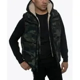 Sean John Camouflage Vest With Sherpa Lined Hood