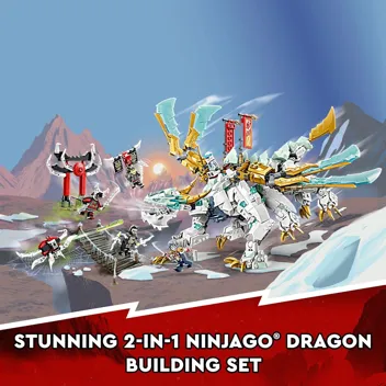 973-Pieces NINJAGO Zane’s Ice Dragon Creature 71786, 2in1 Dragon Toy