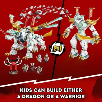 973-Pieces NINJAGO Zane’s Ice Dragon Creature 71786, 2in1 Dragon Toy