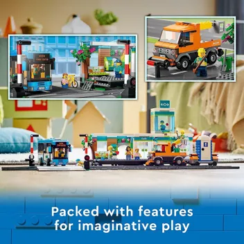 City Train Station Set with Bus (907-Piece)