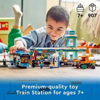 City Train Station Set with Bus (907-Piece)