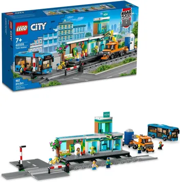 City Train Station Set with Bus (907-Piece)