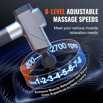 24V 2500mAh 9-Speed Deep Tissue Massage Gun with 6x Heads