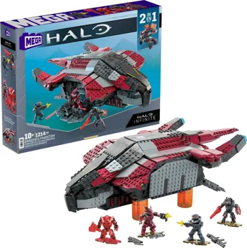 MEGA Halo Toys Vehicle Building Set, Banished Phantom Aircraft with 1214 Pieces