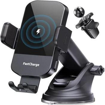 15W Fast Charging Wireless Car Charger & Phone Mount