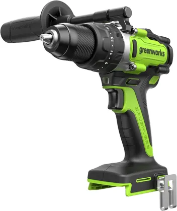 24V Brushless 1/2" Hammer Drill (Metal Chuck 20+3 Clutch / LED Light) + 5 PC Drill Bits, 2.0Ah Battery & Charger Included