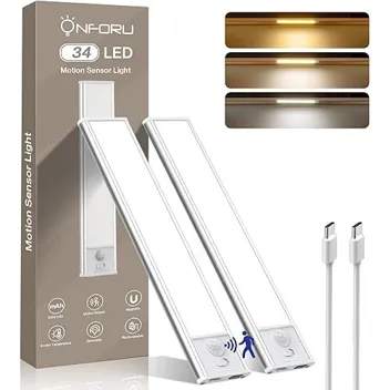 34-LED 1000mAh USB-Rechargeable Motion Sensor Under Cabinet Light