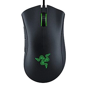 DeathAdder Essential Gaming Mouse: 6400 DPI Optical Sensor - 5 Programmable Buttons - Mechanical Switches - Rubber Side Grips - Classic Black