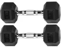 Rubber Encased Hex Dumbbell, 20LB Pair