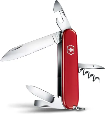 Spartan Serrated 12 Function Swiss Army Knife - Red with Gift Box