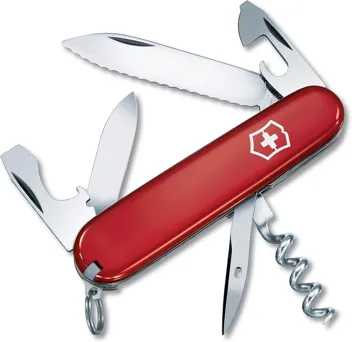 Spartan Serrated 12 Function Swiss Army Knife - Red with Gift Box