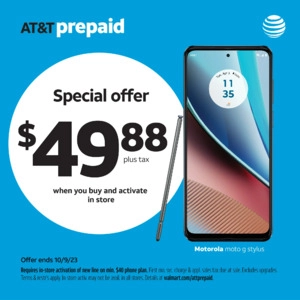 Walmart: AT&T Prepaid Moto G Stylus 4G 2023 with In-Store activation