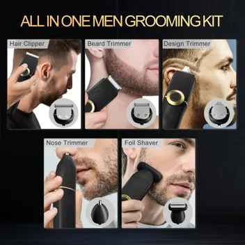 Vovguu Cordless Beard Trimmer with LCD Display (15-Pieces)