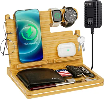 Funistree Wood Phone Docking Station Organizer