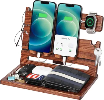 Funistree Wood Phone Docking Station Organizer