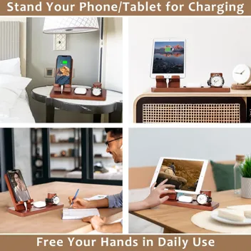 Funistree Wood Phone Docking Station Organizer