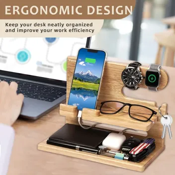 Funistree Wood Phone Docking Station Organizer