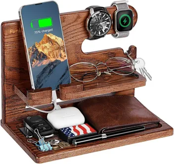 Funistree Wood Phone Docking Station Organizer