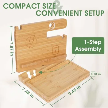 Funistree Wood Phone Docking Station Organizer