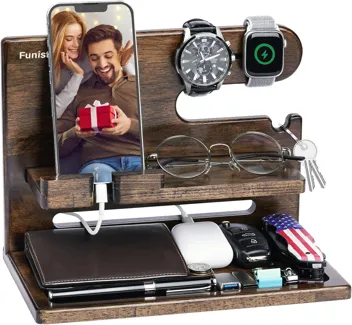 Funistree Wood Phone Docking Station Organizer