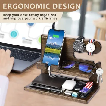 Funistree Wood Phone Docking Station Organizer