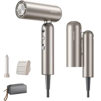 Dreame Pocket Negative Ion Travel Hair Dryer (Only 0.66lbs) with Attachments