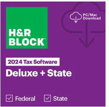 H&R Block Tax 2024 Software Deluxe Federal + State (Win/Mac)