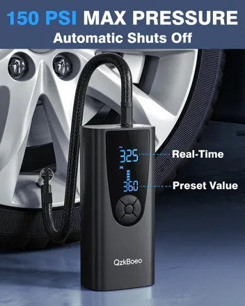 QzkBoeo 150 PSI 8000mAh Cordless Tire Inflator