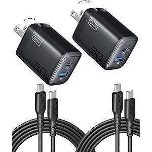 Iniu 30W USB-C Fast Charging PD Mini Wall Charger with 5' USB-C Cable