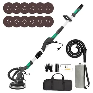 Imquali 9.5A 1050W Variable Speed Electric Drywall Sander Kit with Vacuum Dust Collector