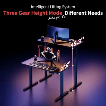 Shintenchi Electric Height Adjustable Sit Stand Desk w/ Splice Board (55" x 24", Various Colors)