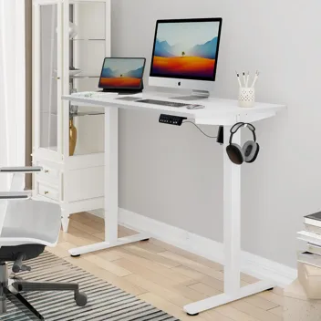 Shintenchi Electric Height Adjustable Sit Stand Desk w/ Splice Board (55" x 24", Various Colors)