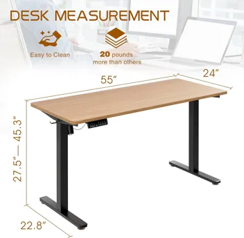 Shintenchi 63" x 24" Electric Height Adjustable Standing Desk